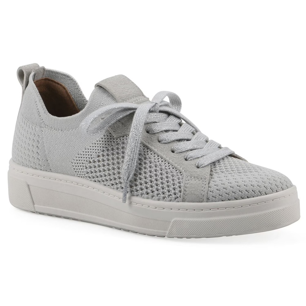 White Mountain Womens Lace-Up Sneaker Size 8 Grey Knit Platform Sneaker